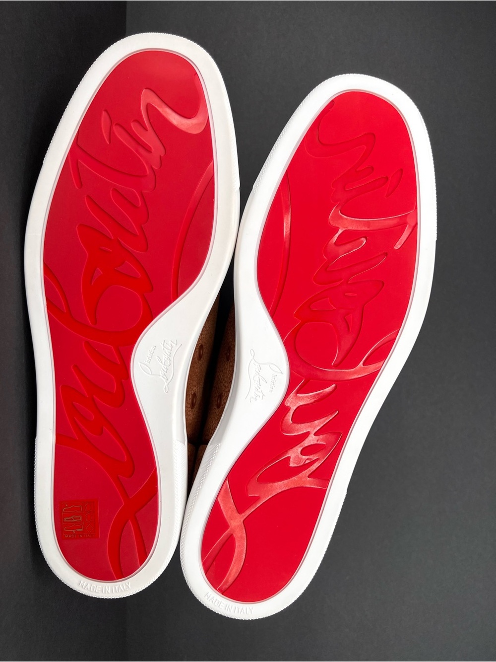 CHRISTIAN LOUBOUTIN Rantulow Orlato Grain Suede Leather Sneakers EU 45- US 12 - Picture 7 of 11